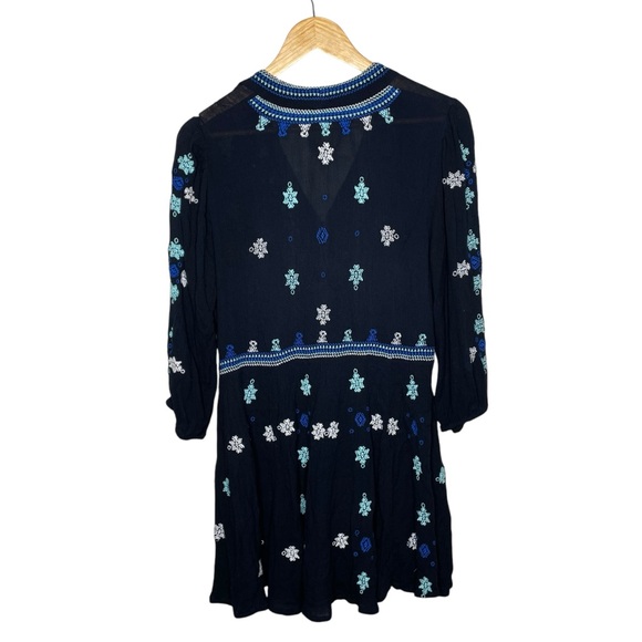 Free People Stargazer Embroidered Black Tunic Mini Dress - Picture 6 of 15